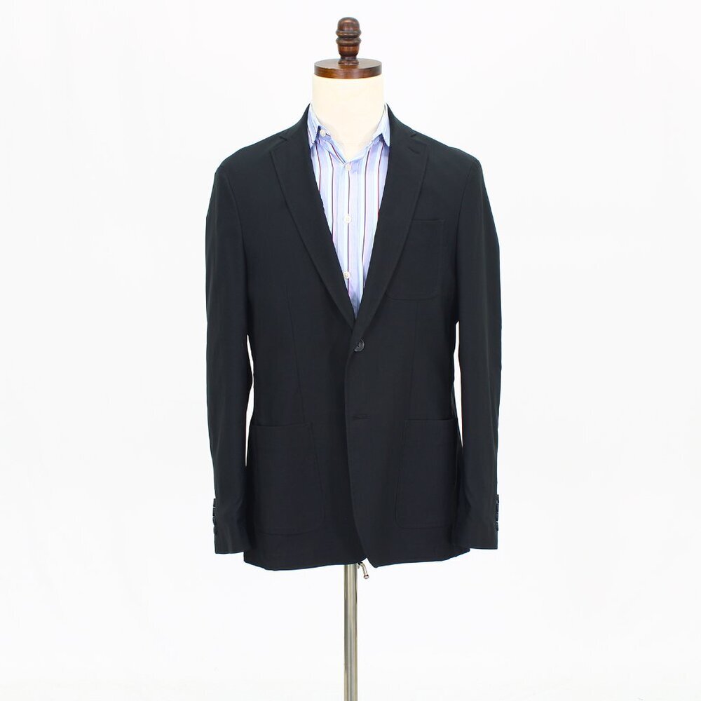 Haggar 40R Black Solid 2-Button Sport Coat Blazer Jacket T694